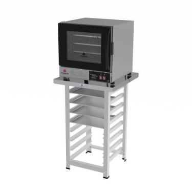 Imagem de Forno Turbo Prp-004 Plus 220v Preto + Bancada Mes-004 Progás + 4 Assad