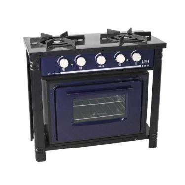 Imagem de Fogão Industrial com Forno 2 Bocas Duplas Bravo BR2BF Azul - Venâncio 