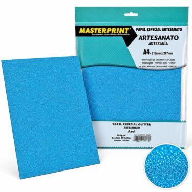 Imagem de Papel Glitter A4 250g 10 Folhas para Artesanato Papelaria Criativa Top