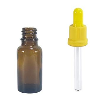 Imagem de Frasco de Vidro Âmbar 20ml conta gotas (20 Peças) Cor:Amarelo