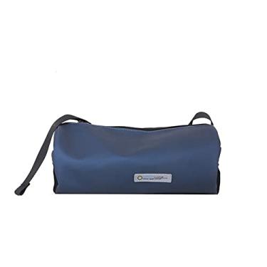 Imagem de ANNI RIEL Bolsa feminina leve, casual, de náilon, estilo cilíndrico, moderna, em forma de barril, bolsa de ombro, Azul
