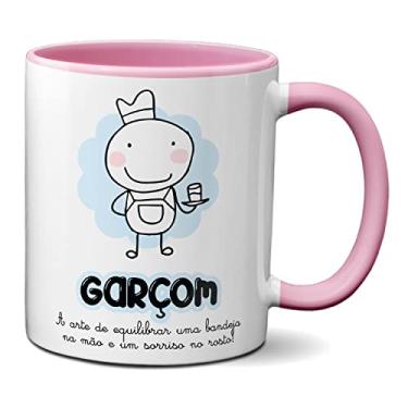 Imagem de Caneca Garçom Arte De Equilibrar Uma Bandeja Com Sorriso (Rosa)