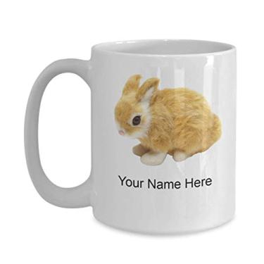 Imagem de SpreadPassion Caneca personalizada de coelho - xícara de café para amantes de coelhinhos ideia crianças meninos meninas amor - Caneca de café de 425 g