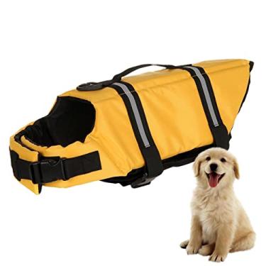Imagem de Coletes salva-vidas para cães - Colete de segurança Pet Swimwear flutuação - Fato de banho reflexivo de alta flutuabilidade para cachorros, para animais de estimação, passeios de barco, Jimii