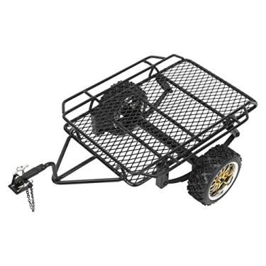 Imagem de Reboque RC Pequeno, Fácil Instalação, Reboque de Borracha de Ferro, Funil de Carro Decorativo Prático para Ornamento (Preto)