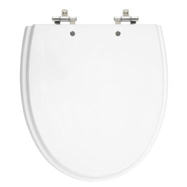 Imagem de Assento Sanitário Eros Branco Tampa para Vaso Incepa de Madeira Laqueada
