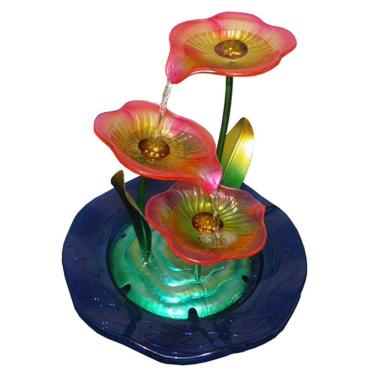 Imagem de Fonte de Agua Cascata Decorativa Grande Metal Flores para Jardim e Casa