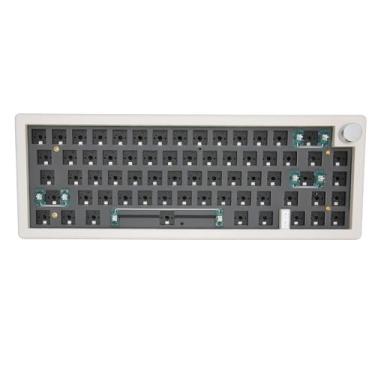 Imagem de Kit de Teclado DIY, Kit de Teclado de Três Modos 67 Teclas Tipo C Com Fio Hot Swappable 2.4G Conexão Sem Fio 5.0 Com RGB para Desktop para (Branco)