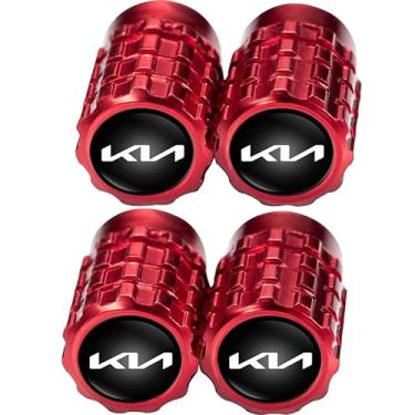 Imagem de Tampas de haste de válvula de pneu de carro de metal compatíveis com KIA NIRO Rio Sportage Sorento Soul Stinger Seltos Cadenza K900 Forte Todos os modelos Tampa de roda, tampas de válvula de ar