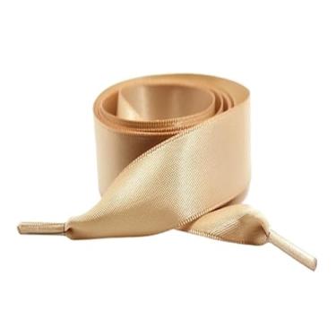 Imagem de Silk Flat Ribbons Sneakers Laces Wedding Unisex Suitable Satin Ided Polyester Smooth Women Candy Shoe ShoeLace (Color : Khaki, Size : 100cm)