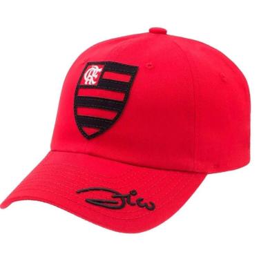 Imagem de Boné Flamengo Zico Bordado Licenciado Supercap Vermelho-Masculino