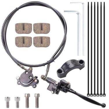 Imagem de JINGKE Pinça de cilindro mestre de freio hidráulico atualizada de 50 polegadas com montagem de pastilha de freio tubo de mangueira para 97cc 2,8HP Baja Doodle Bug DB30 Blitz Dirt Bug Racer Mini Bike