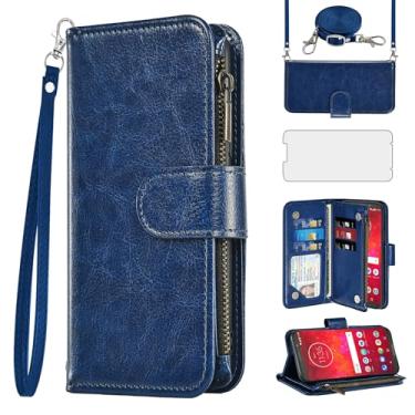 Imagem de Asuwish Capa de celular para Moto Z3 / Z3 Play carteira celular com protetor de tela alça transversal flip zíper suporte para cartão de crédito TPU slot suporte Motorola MotoZ3 Z 3 capa 3 3Z Z3play