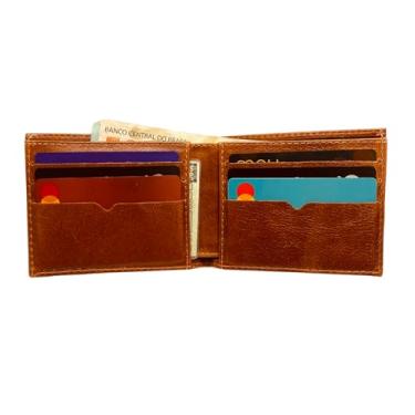 Imagem de Carteira Masculina Couro Legitimo Porta Cnh Porta Documentos (Whisky)