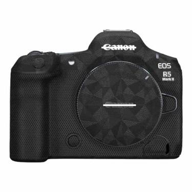 Imagem de Mebont Adesivo antiarranhões para câmera Canon EOS R5 Mark II, película protetora do corpo da câmera, antidesgaste, decoração protetora da pele (triângulo preto)