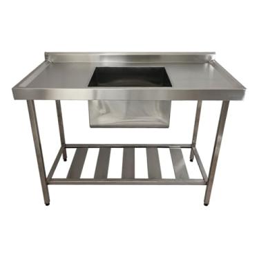 Imagem de Pia Industrial Aço Inox 110x60x90cm com Cuba 50x40x30cm