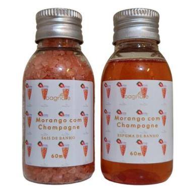Imagem de Sal De Banho E Espuma Banheira Hidro Ofuro Morango Champagne - Bagnare