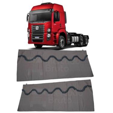 Imagem de Cortina 2 pçs  VW Constellation Cetim - JCS Acessórios, Cinza