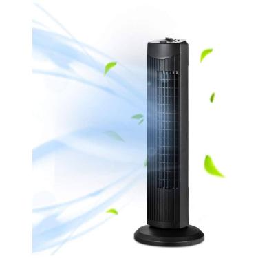 Imagem de Ventilador de Torre Oscilante com 3 Velocidades, 110V 35W, GOFLAME, Preto