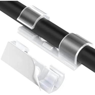 Imagem de Organizador De Fios E Cabos Canaleta Transparente Kit 20 Pcs - Clink