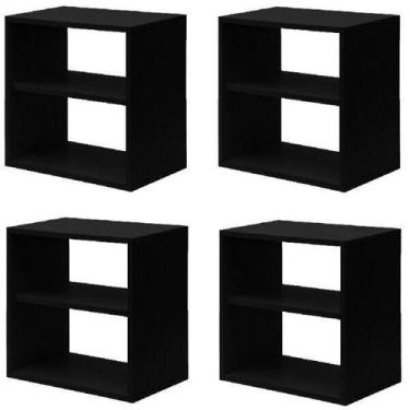 Imagem de Kit Infantil 4 Nichos Cubo com Prateleira Lema Kit Cubos Baby Espresso