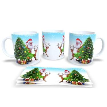 Imagem de Canecas de Porcelana Personalizadas Papai Noel - Estampa Sublimada, Mo
