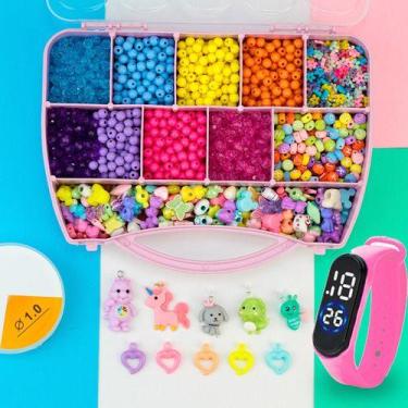 Imagem de Kit Para Montar Pulseiras Infantil Bijuteria Elástico Interm - Anita R