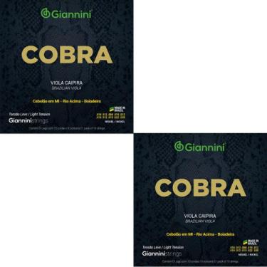 Imagem de Kit 2 Encordoamento Viola Caipira Giannini Cobra GESVNL Aço Nickel Lev