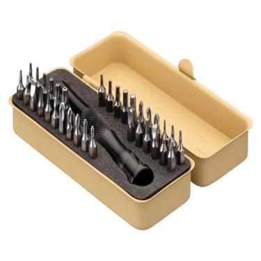 Imagem de KESI Conjunto de brocas Torx Tool de 35 peças, catraca 2 em 1, design de cabeça de bloqueio flexível com suporte magnético de precisão S2 de 34 peças e caixa de metal compacta de tinta, multifuncional