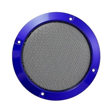 Imagem de Unifizz Capa de grade de alto-falante de metal para carro Woofer de malha protetor de grade circular decorativa 6,02 polegadas azul