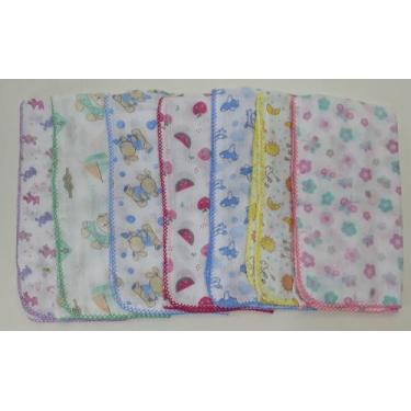 Imagem de 5 Fralda De Pano Estampada Grande Com Crochê -  - dugu, Neutro