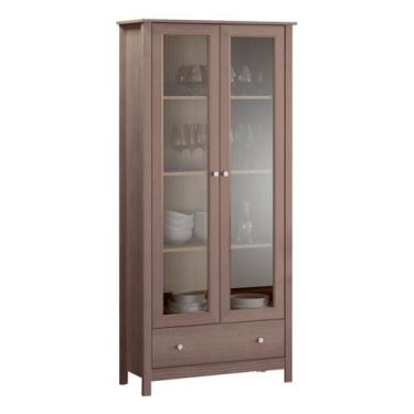 Imagem de Cristaleira c iluminação 2 Portas 1 Gaveta Ditália E-954 CZ, diamond