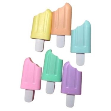 Imagem de Kit Marcador de Texto em Formato de Picolé (6 Peças) - YA Variedades