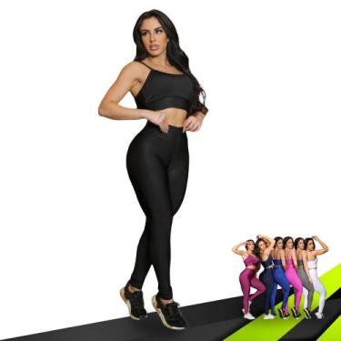Imagem de CONJUNTO Fitness Feminino TOP ALÇA FINA + Calça LEG BÁSICA Sports Trei