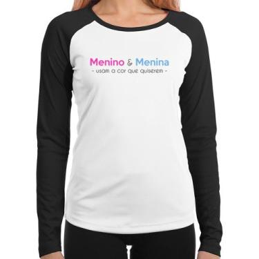 Imagem de Baby Look Raglan Menino e menina usam a cor que quiserem Manga Longa -