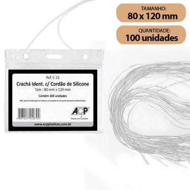 Imagem de Crachá Identificador com Cordão Acp C-11 80x120mm C/100