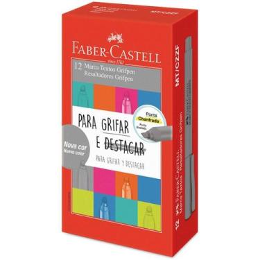 Imagem de Caneta Marca Texto Grifpen Cinza - Caixa com 12 Unidades - Faber Caste