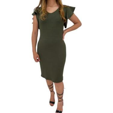 Imagem de Vestido Feminino Justo Midi Manga Curta Gode Moda Evangélica - Vivi Ra