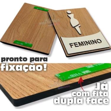 Imagem de Placas para banheiro wc sinalização mdf 3mm + fraldário - JJ