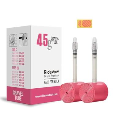 Imagem de HSayoli Ridenow Pacote com 2 Câmaras de Ar Leves para Bicicleta 700C/28'' Gravel E 29'' Mtb Tpu Pneu de Bicicleta Compatível com 700 X 32C-47C, 29'' Mountain Bike Comprimento da Válvula Francês 65 Mm