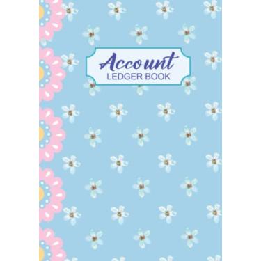 Imagem de Account Ledger Notebook: Cute Tiny Flowers journal for recording income & expense, Basic 2 Columns Accounting Ledger Logbook