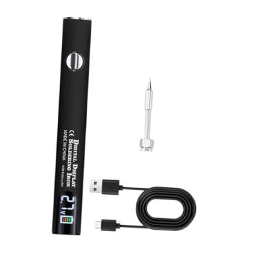 Imagem de Bothyi Conjunto portátil de ferro de solda sem fio, carregamento usb, 510 fios, alto desempenho para reparo de eletrodomésticos, tensões ajustáveis, Conjunto Preto