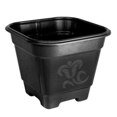 Imagem de Vaso Quadrado Grande Preto de Plástico 25295 Arqplast