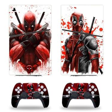 Imagem de JOCHUI Adesivos de controle de skin para console digital fino compatível com PS5 Slim Digital Console Vermelho
