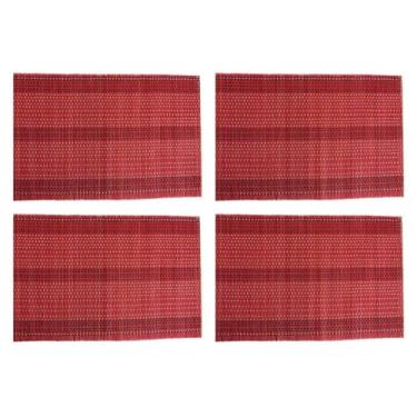Imagem de Jogo Americano 4 Peças Bambu Vermelho 30X44Cm Jolitex