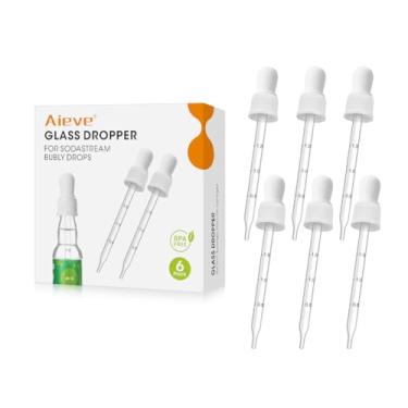 Imagem de Aieve Pacote com 6 pipetas conta-gotas de vidro compatíveis com sabores de gotas de bolhas SodaStream