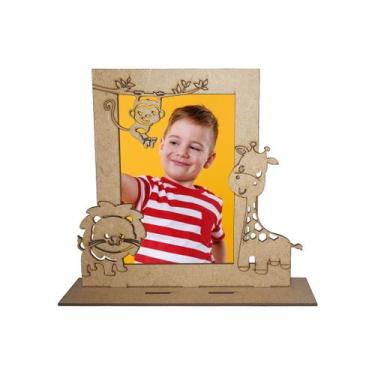 Imagem de Porta Retrato Vertical Modelo Safari com Nome 10x15 Mdf Madeira  - ATA
