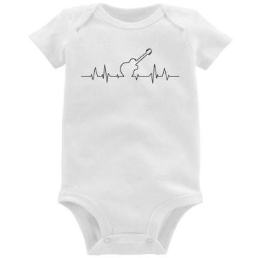 Imagem de Body Bebê Violão Batimentos Cardíacos - Foca na Moda, Branco, GG