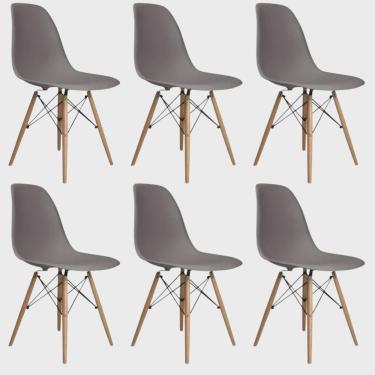 Imagem de Conjunto 6 Cadeiras para Sala de Jantar Eames Eiffel Dkr Cinza