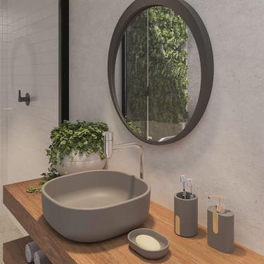 Imagem de Cuba Persona Resina Concreto 36,5x36,5x13cm